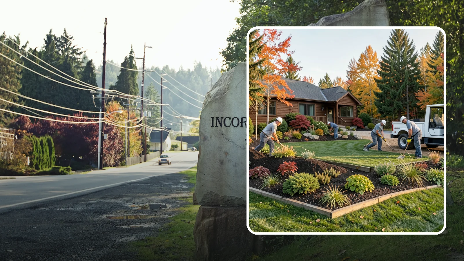 Full Landscape Installation in Wilkeson, Pierce County, WA - We install complete landscapes from the ground up, integrating plantings, grading, and features for a finished Northwest yard.