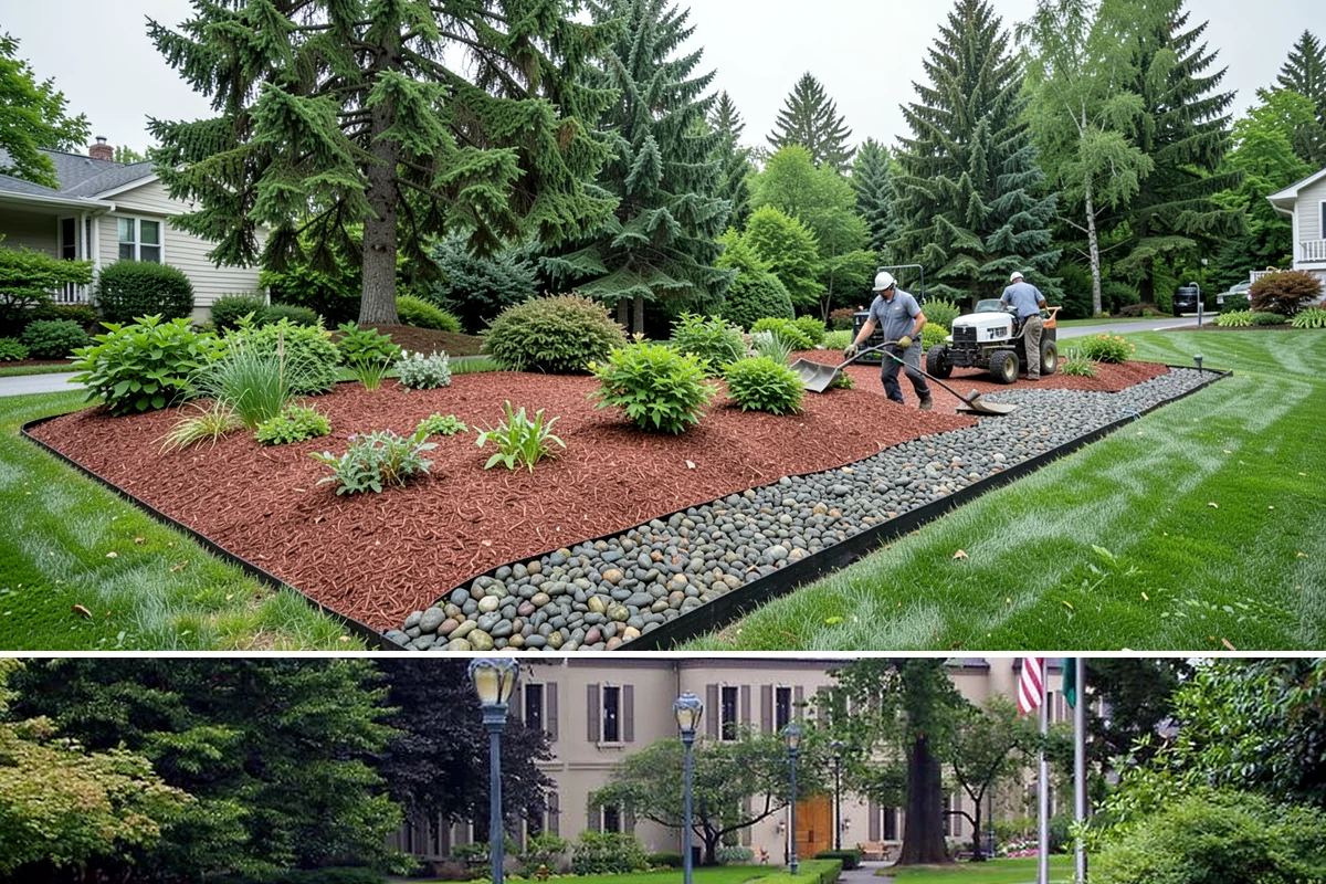 Full Landscape Installation in Woodinville, King County, WA - Spring and fall installations take advantage of the region's mild, damp weather to help new plantings and lawns establish quickly.