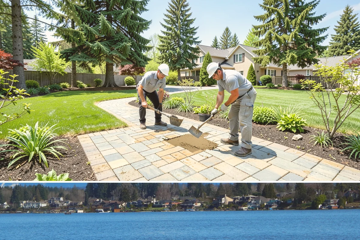 Gabion Retaining Wall in Lake Stevens, Snohomish County, WA - Can be installed nearly year-round in the PNW thanks to its dry construction, with spring through fall preferred for easiest site...