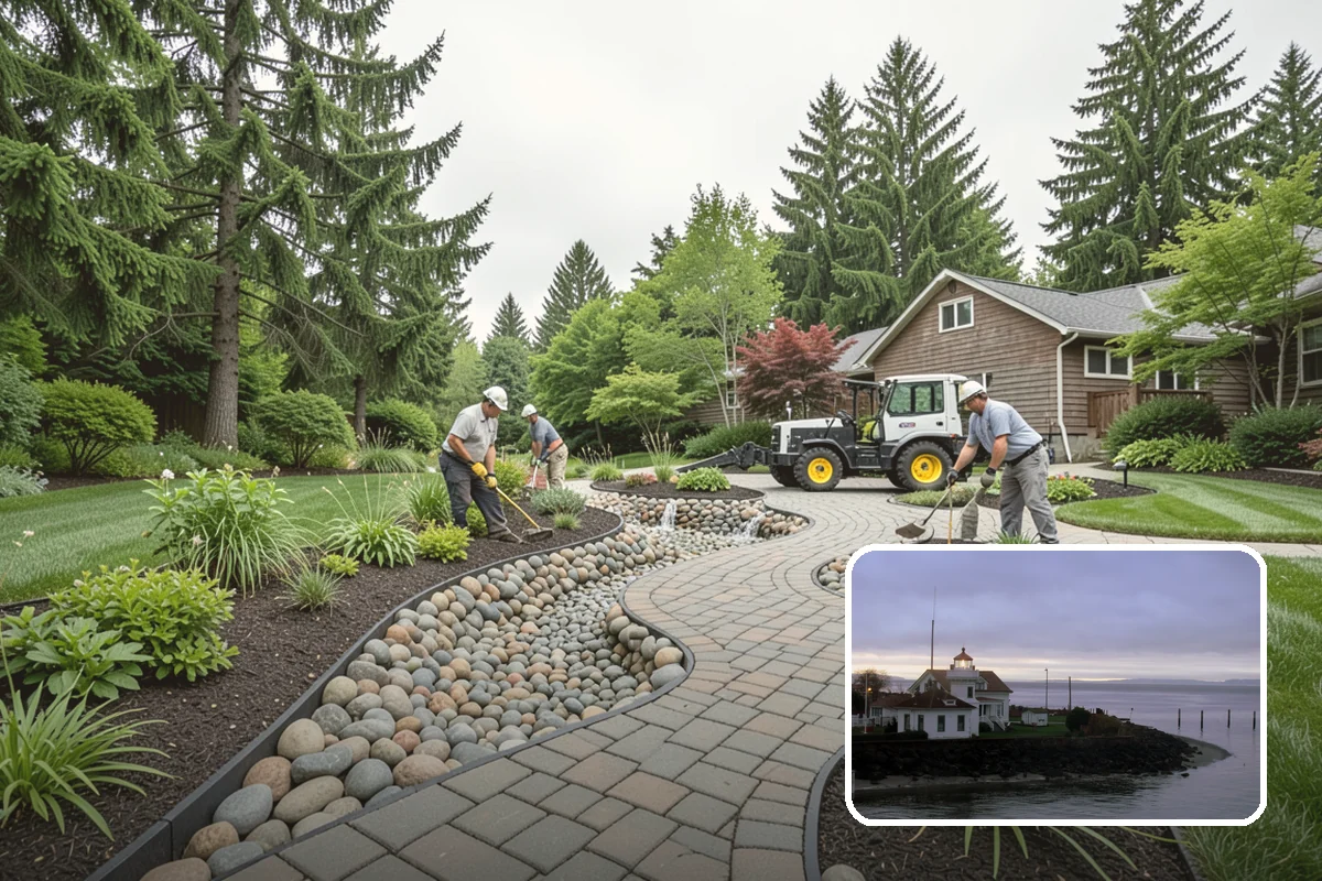 Gabion Retaining Wall in Mukilteo, Snohomish County, WA - Outstanding free drainage in wet climates