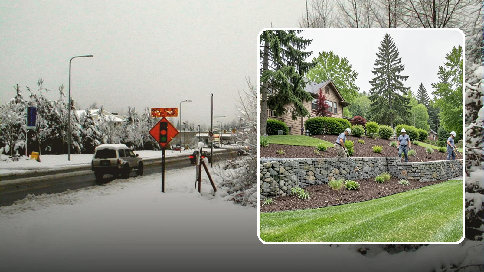 Gabion Retaining Wall in Newcastle, King County, WA - A free-draining wall of stone-filled wire baskets that offers industrial style and outstanding water management for PNW slopes.