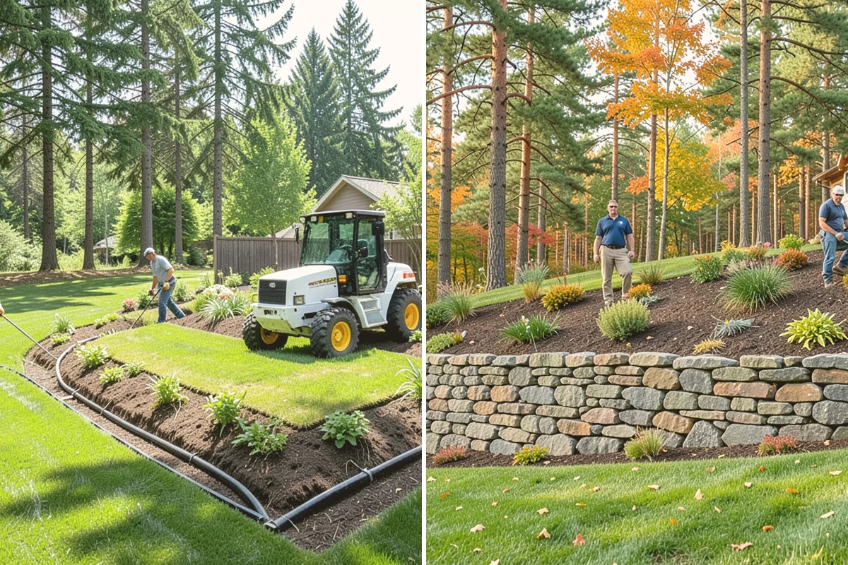 Gabion Retaining Wall in Sammamish, King County, WA - Excavate and prepare a level gravel base