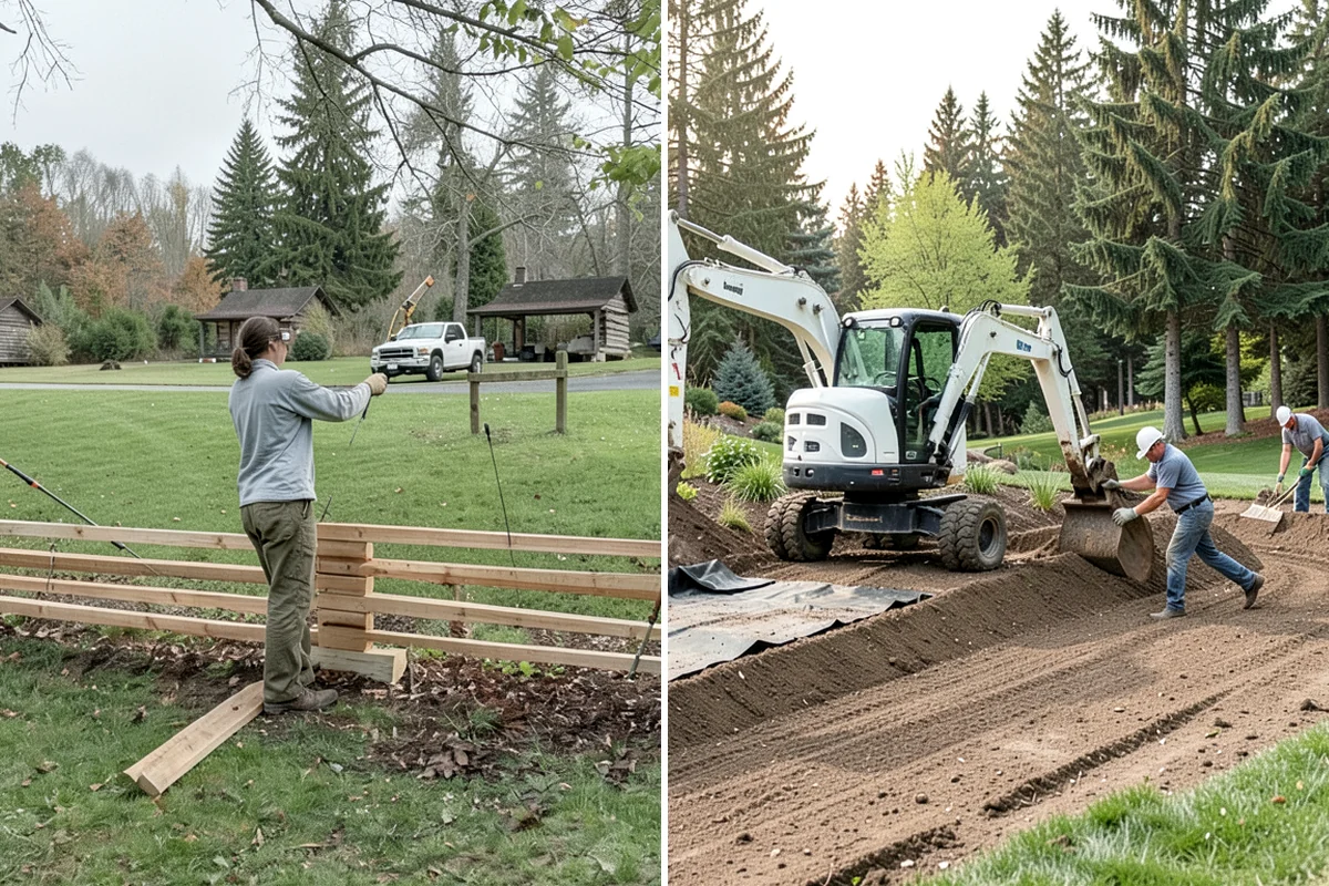 Gabion Retaining Wall in Shoreline, King County, WA - Excavate and prepare a level gravel base