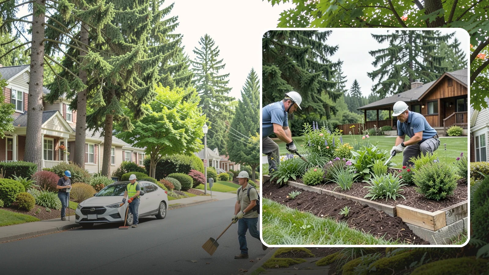 Garden Bed Installation in Beaux Arts Village, King County, WA - New planting beds built from the soil up - shaped, amended, and planted for lasting curb appeal.