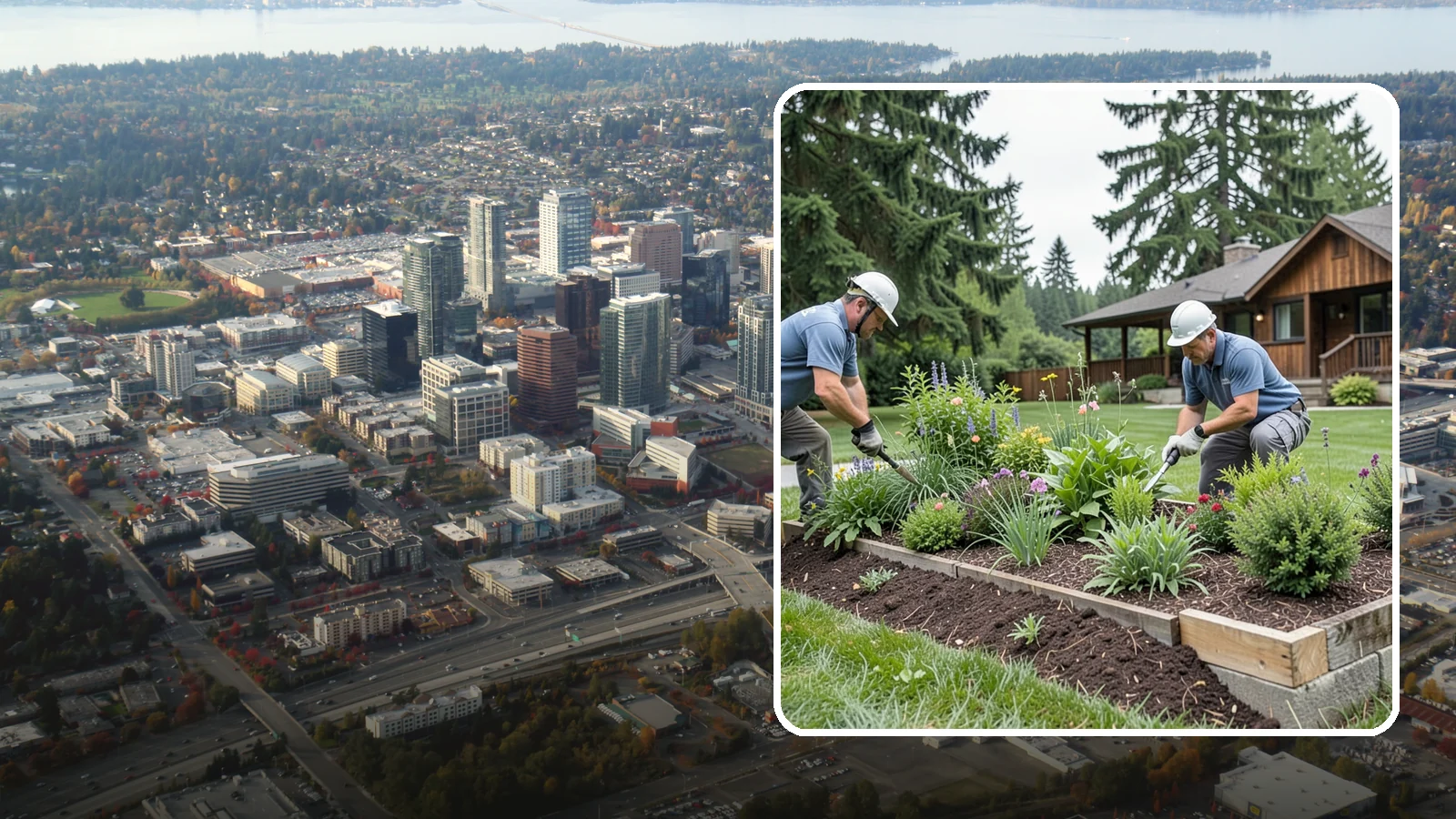 Garden Bed Installation in Bellevue, King County, WA - New planting beds built from the soil up - shaped, amended, and planted for lasting curb appeal.