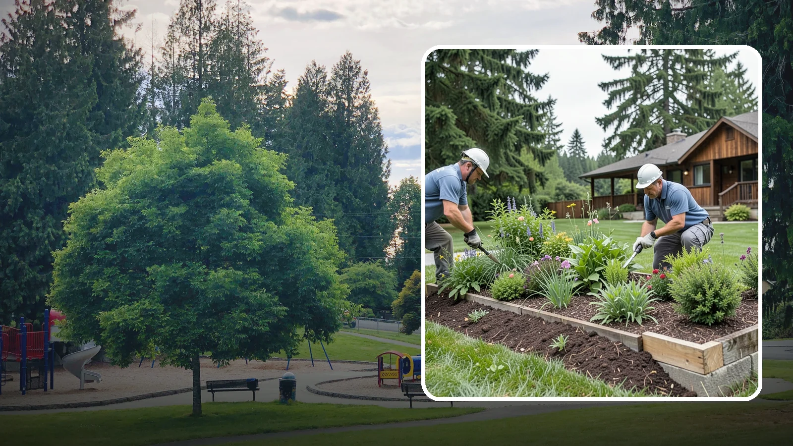 Garden Bed Installation in Bonney Lake, Pierce County, WA - New planting beds built from the soil up - shaped, amended, and planted for lasting curb appeal.