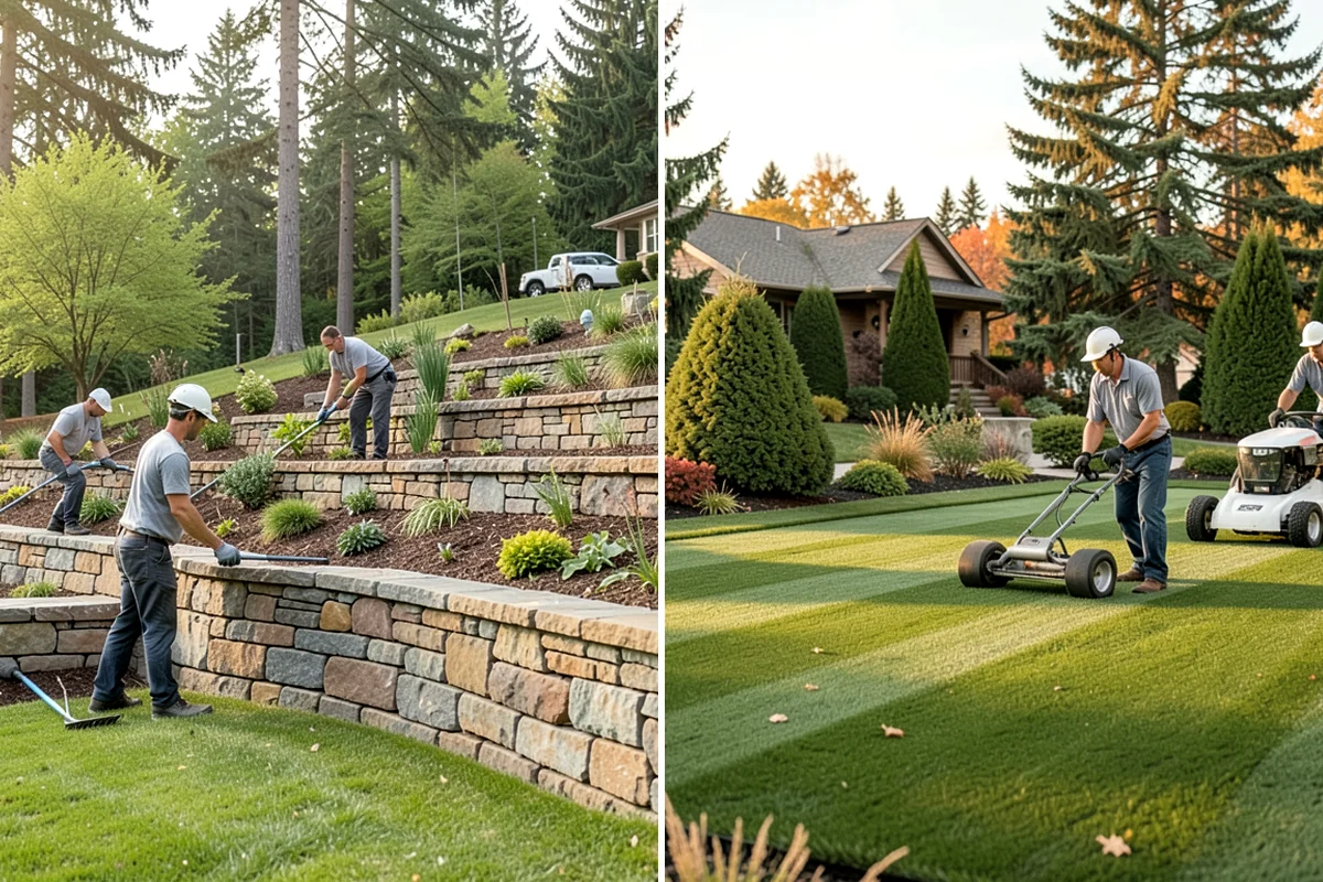 Garden Bed Installation in Clyde Hill, King County, WA - Lay out and mark the bed lines