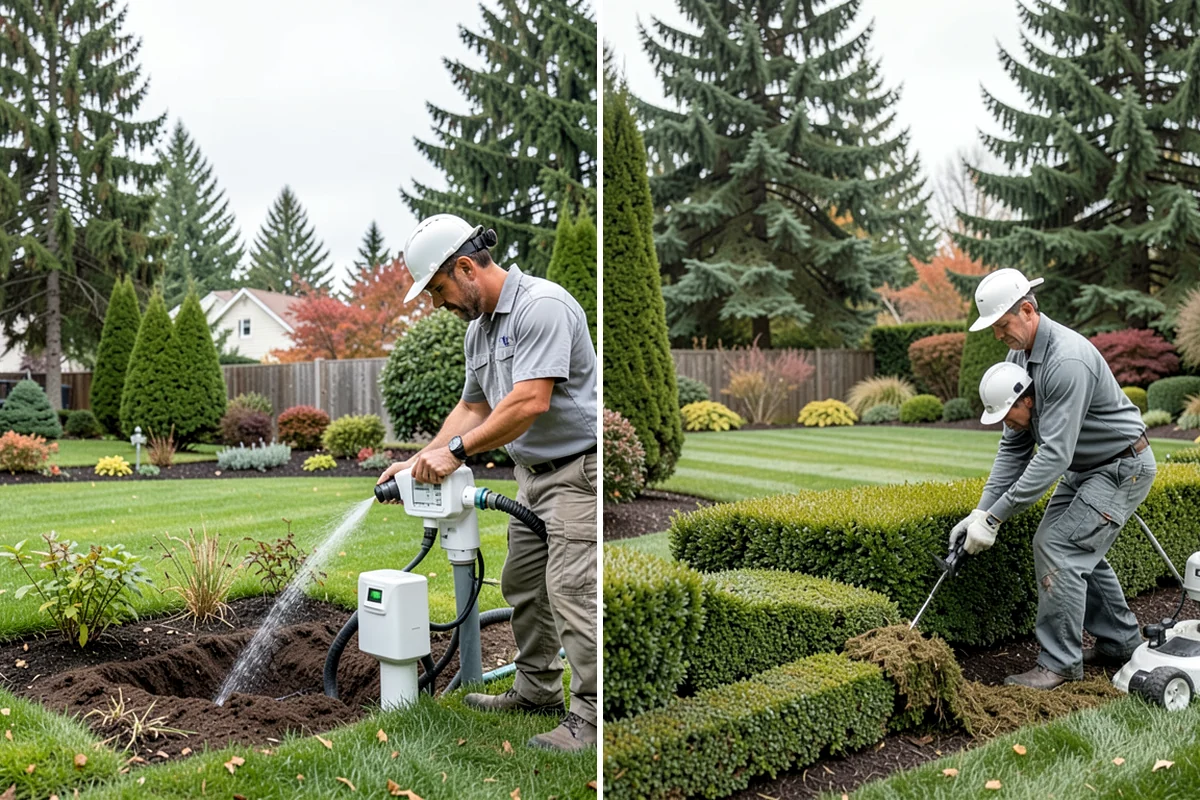 Garden Bed Installation in DuPont, Pierce County, WA - Lay out and mark the bed lines