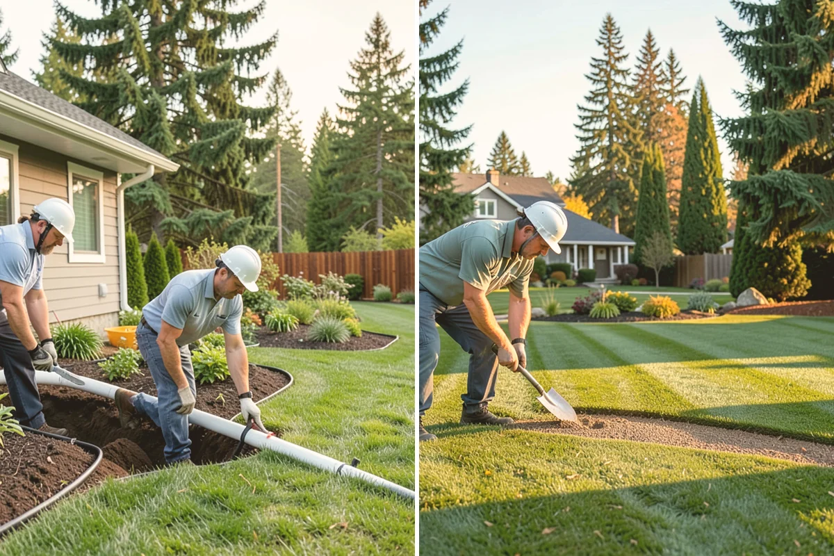 Garden Bed Installation in Eatonville, Pierce County, WA - Lay out and mark the bed lines