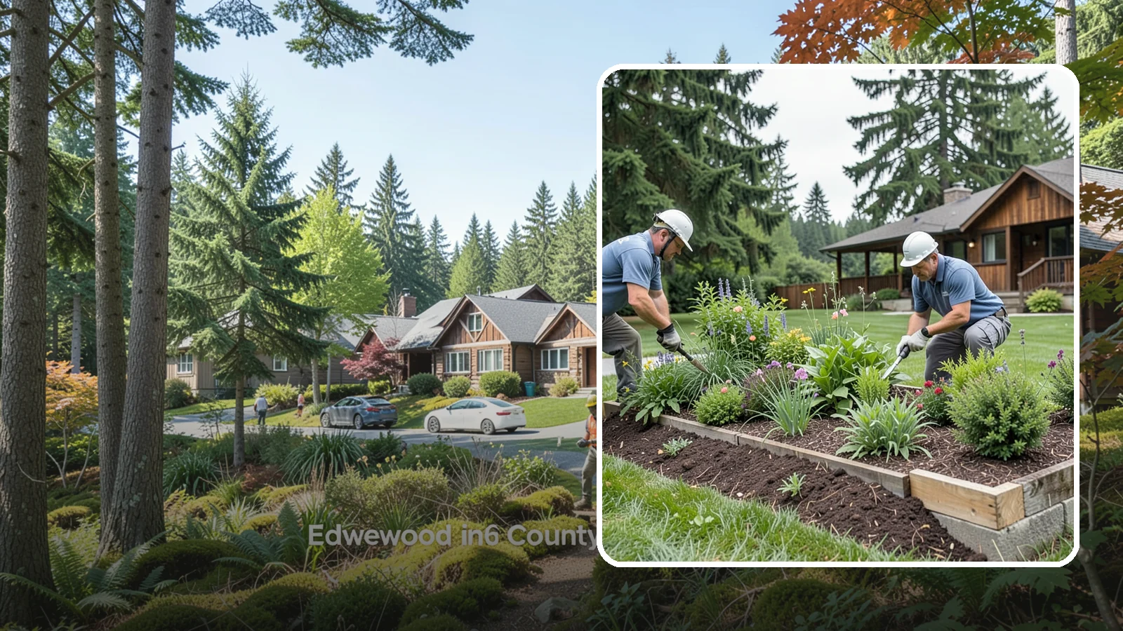 Garden Bed Installation in Edgewood, Pierce County, WA - New planting beds built from the soil up - shaped, amended, and planted for lasting curb appeal.