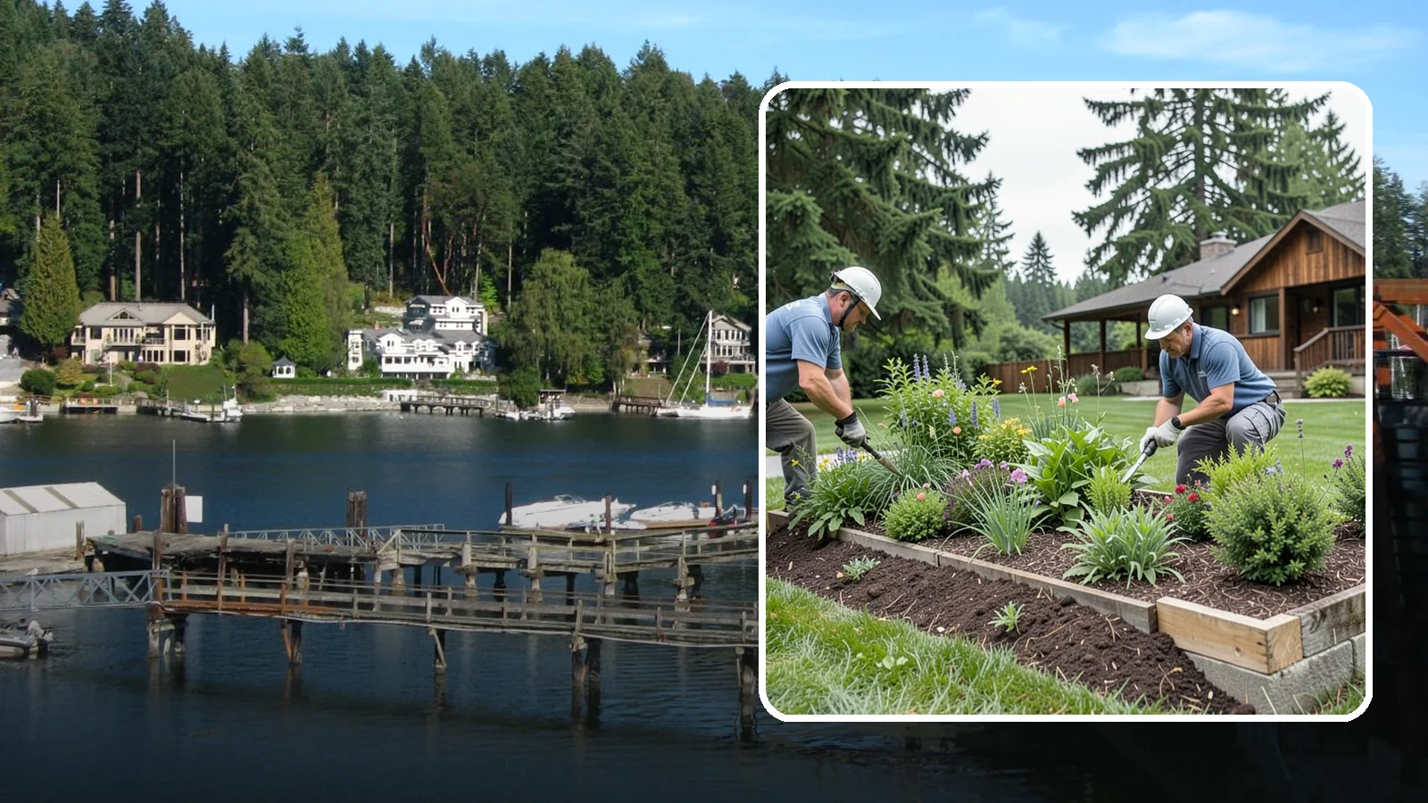 Garden Bed Installation in Gig Harbor, Pierce County, WA - New planting beds built from the soil up - shaped, amended, and planted for lasting curb appeal.
