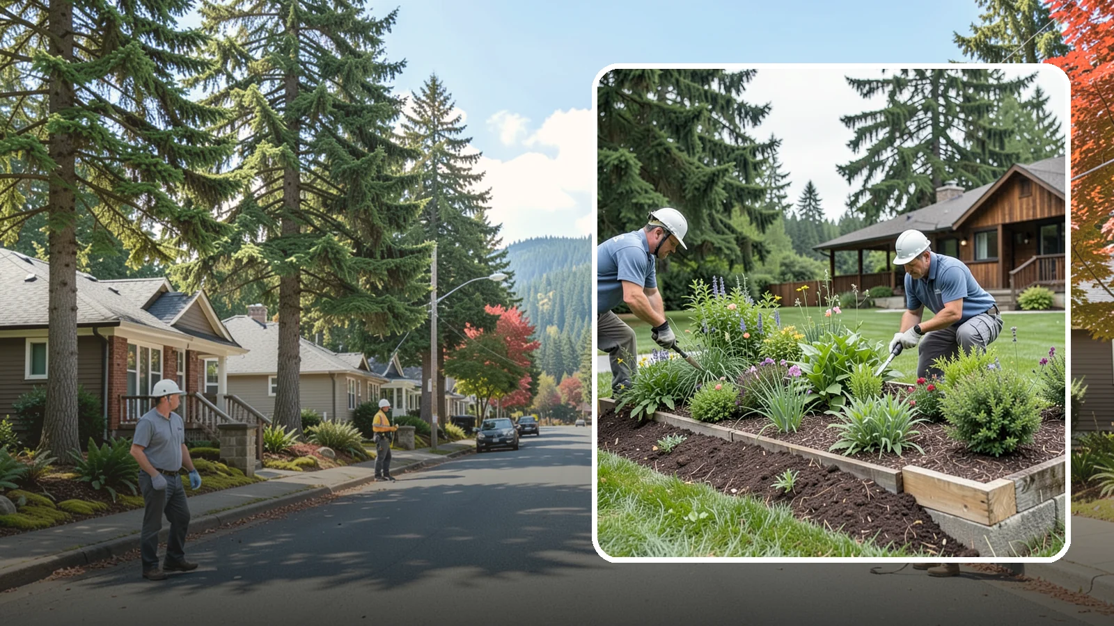 Garden Bed Installation in Hunts Point, King County, WA - New planting beds built from the soil up - shaped, amended, and planted for lasting curb appeal.