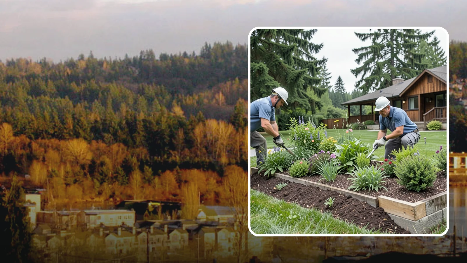 Garden Bed Installation in Kenmore, King County, WA - New planting beds built from the soil up - shaped, amended, and planted for lasting curb appeal.