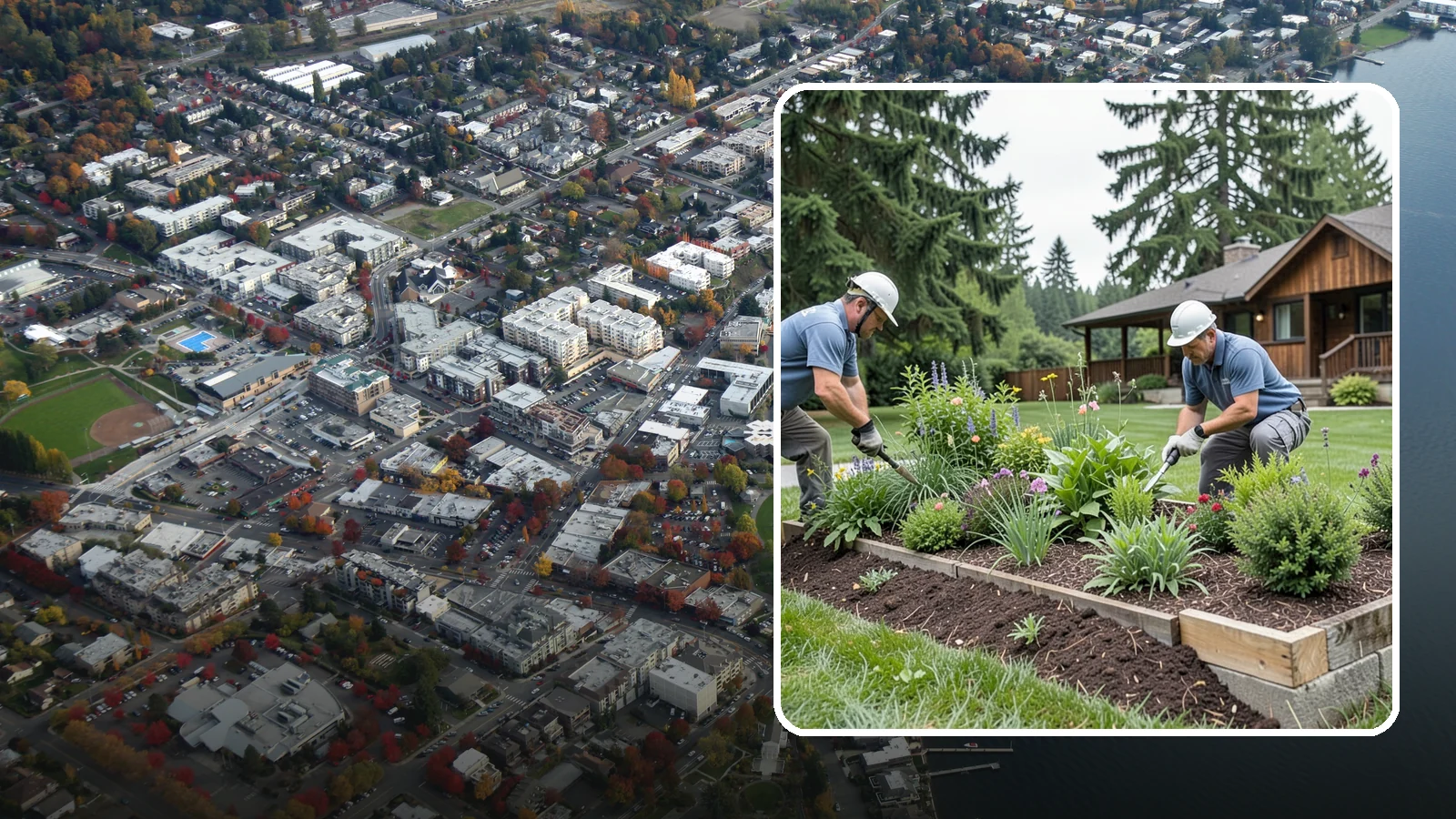 Garden Bed Installation in Kirkland, King County, WA - New planting beds built from the soil up - shaped, amended, and planted for lasting curb appeal.