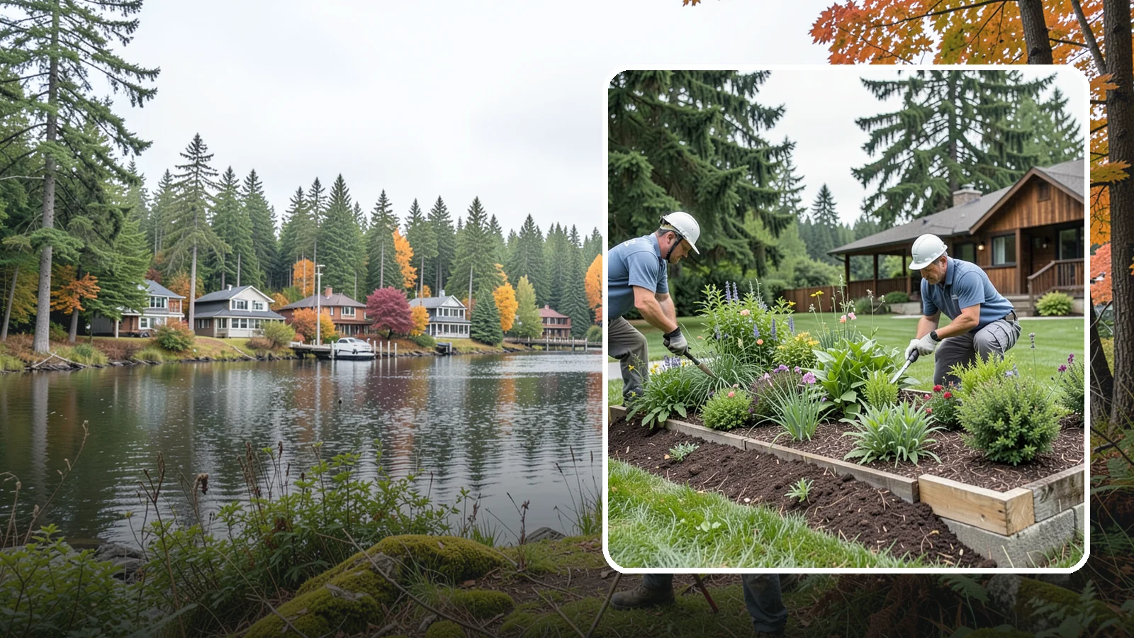 Garden Bed Installation in La Conner, Skagit County, WA - New planting beds built from the soil up - shaped, amended, and planted for lasting curb appeal.