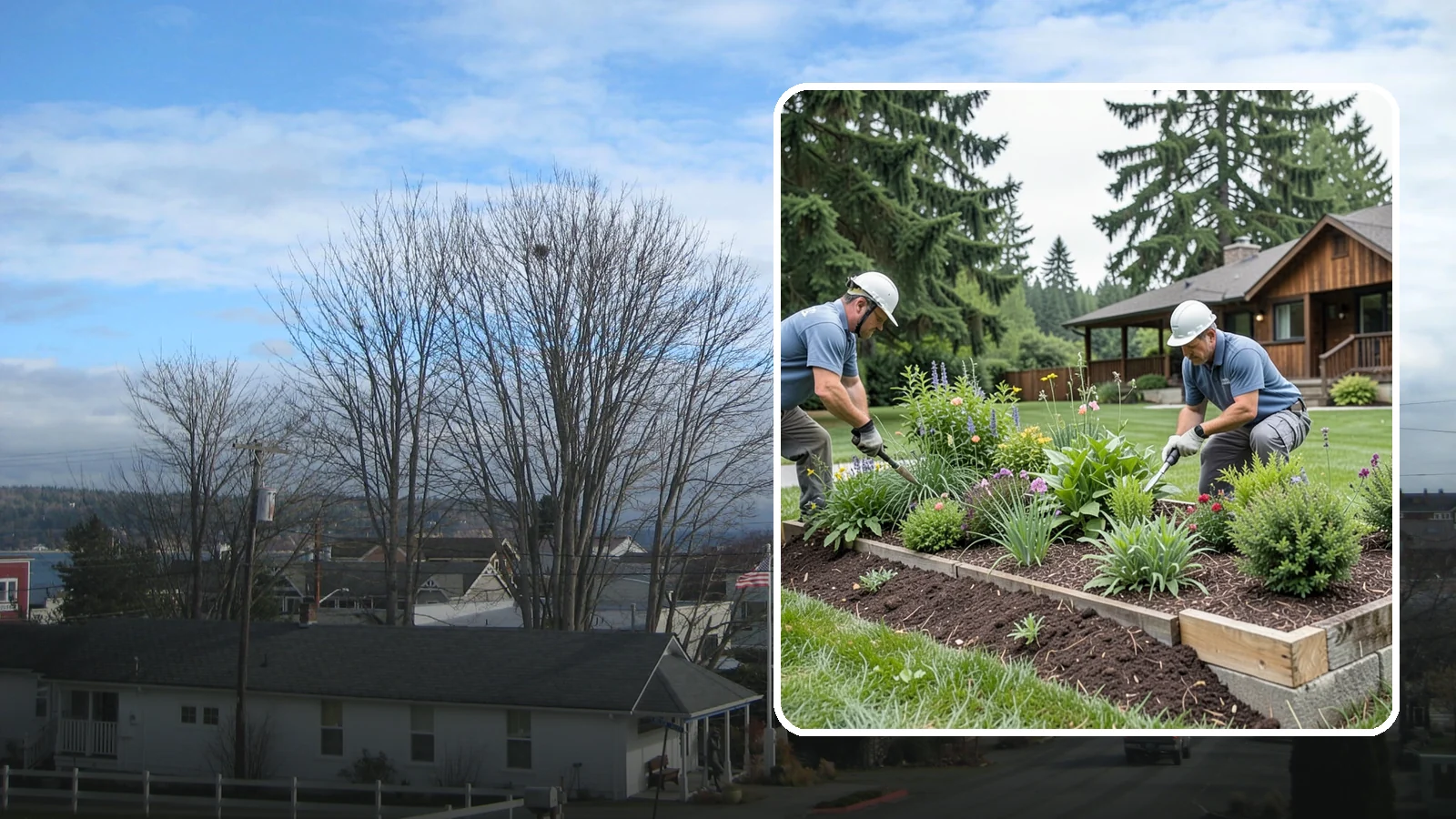 Garden Bed Installation in Langley, Island County, WA - New planting beds built from the soil up - shaped, amended, and planted for lasting curb appeal.