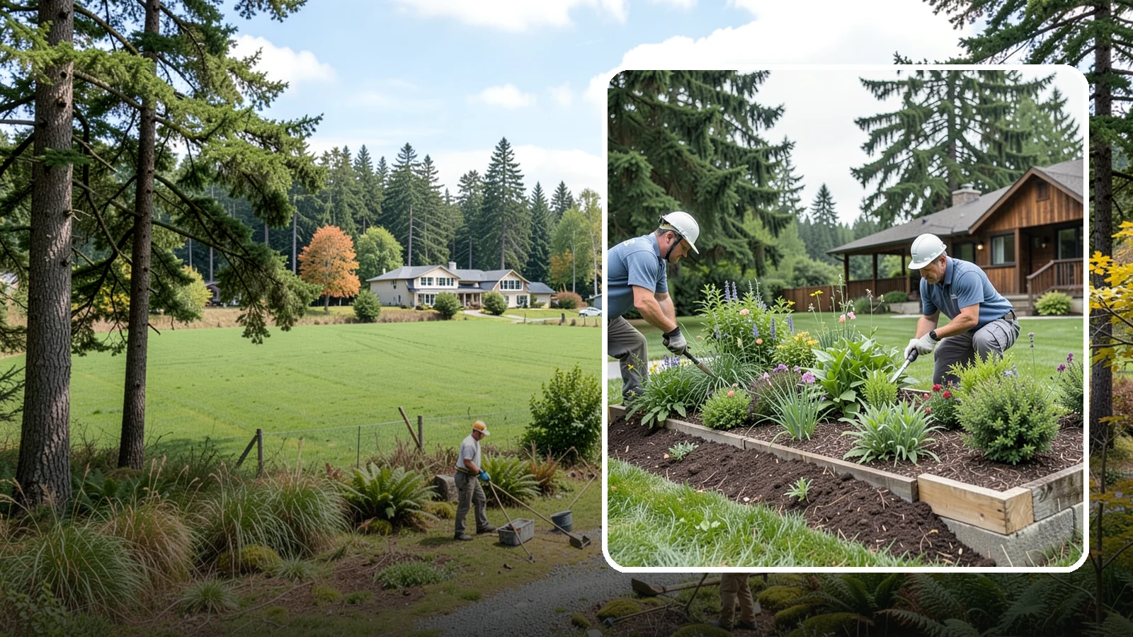Garden Bed Installation in Lyman, Skagit County, WA - New planting beds built from the soil up - shaped, amended, and planted for lasting curb appeal.