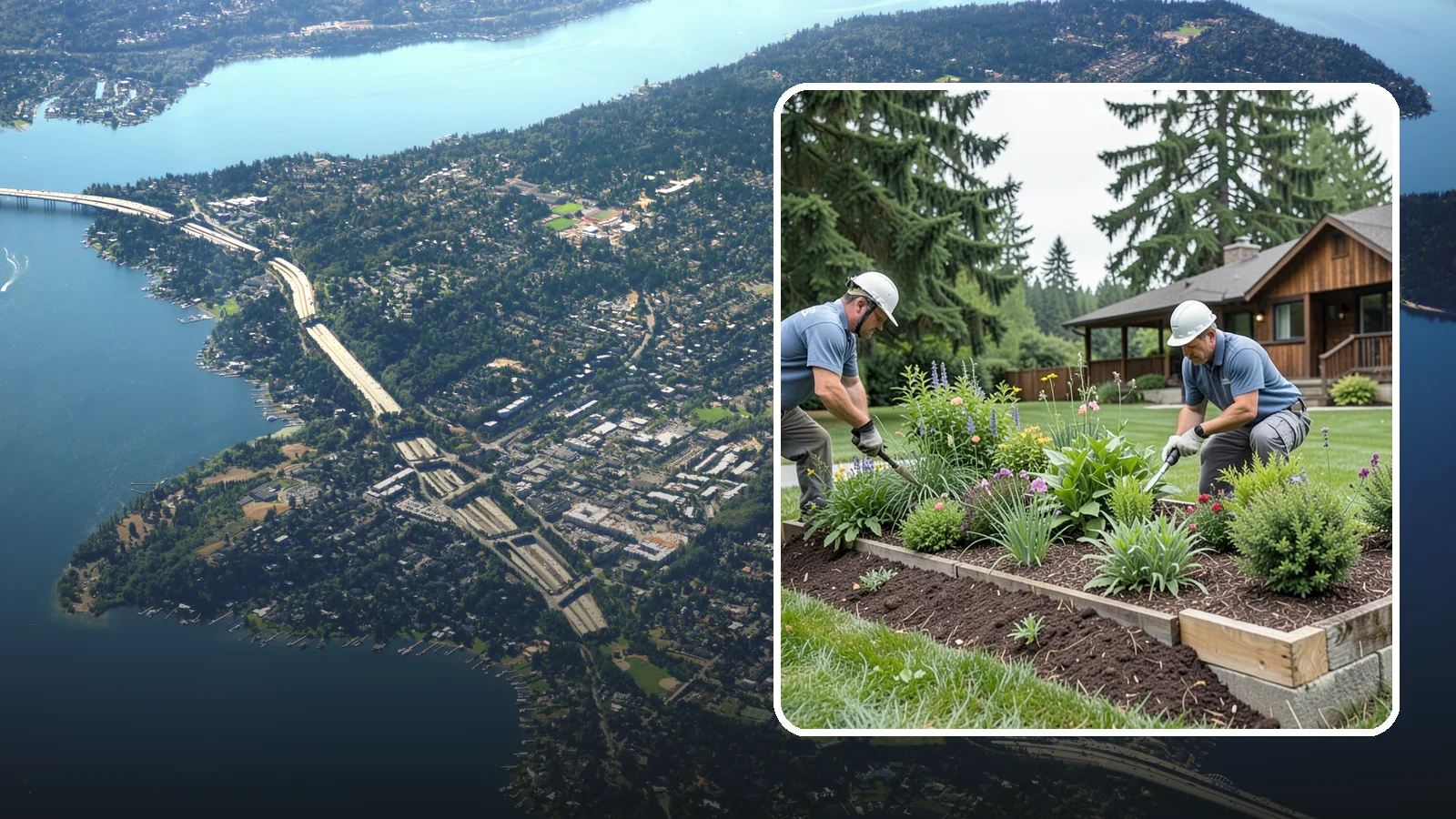 Garden Bed Installation in Mercer Island, King County, WA - New planting beds built from the soil up - shaped, amended, and planted for lasting curb appeal.