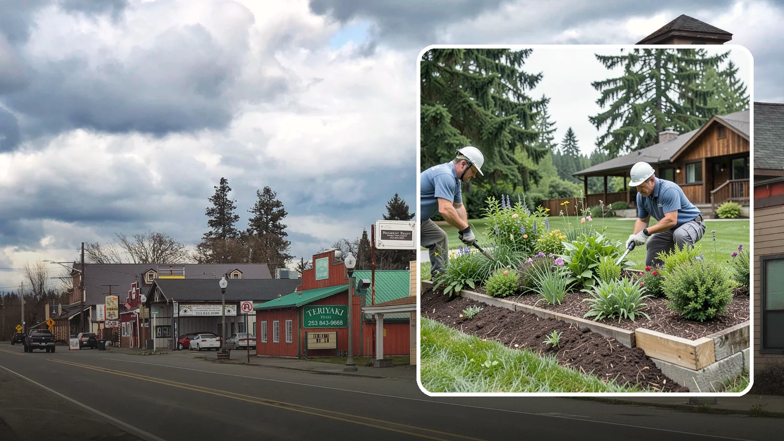Garden Bed Installation in Roy, Pierce County, WA - New planting beds built from the soil up - shaped, amended, and planted for lasting curb appeal.