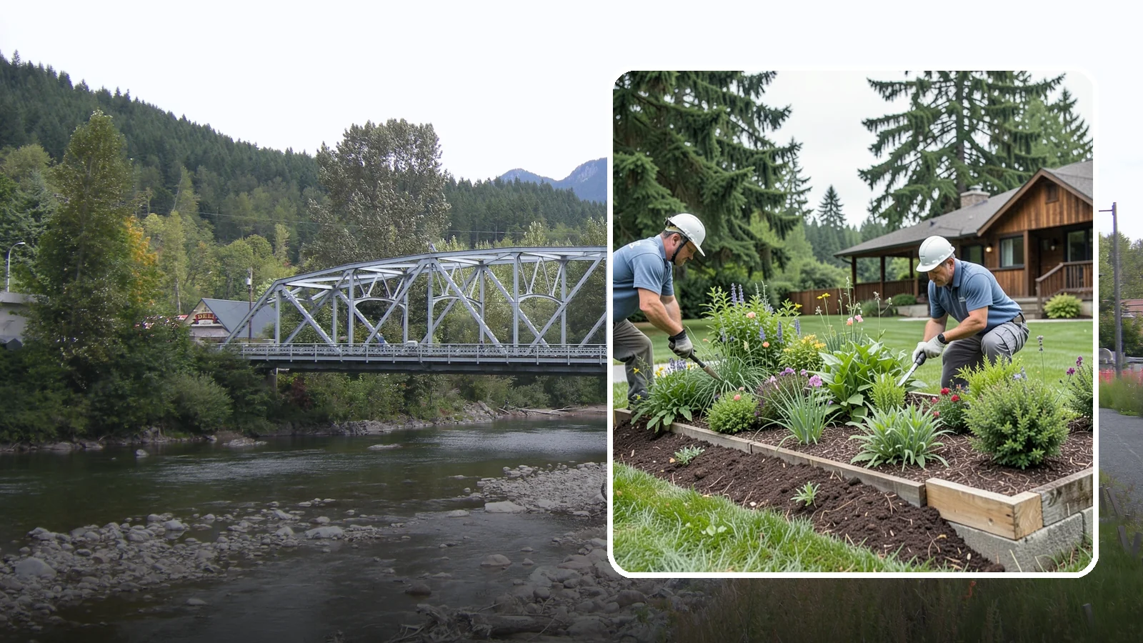 Garden Bed Installation in Skykomish, King County, WA - New planting beds built from the soil up - shaped, amended, and planted for lasting curb appeal.