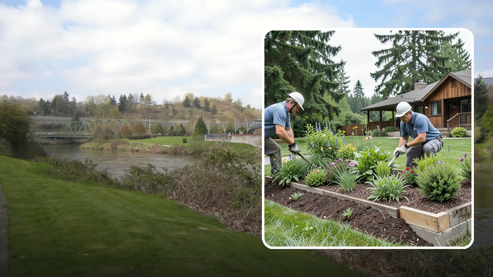 Garden Bed Installation in Tukwila, King County, WA - New planting beds built from the soil up - shaped, amended, and planted for lasting curb appeal.