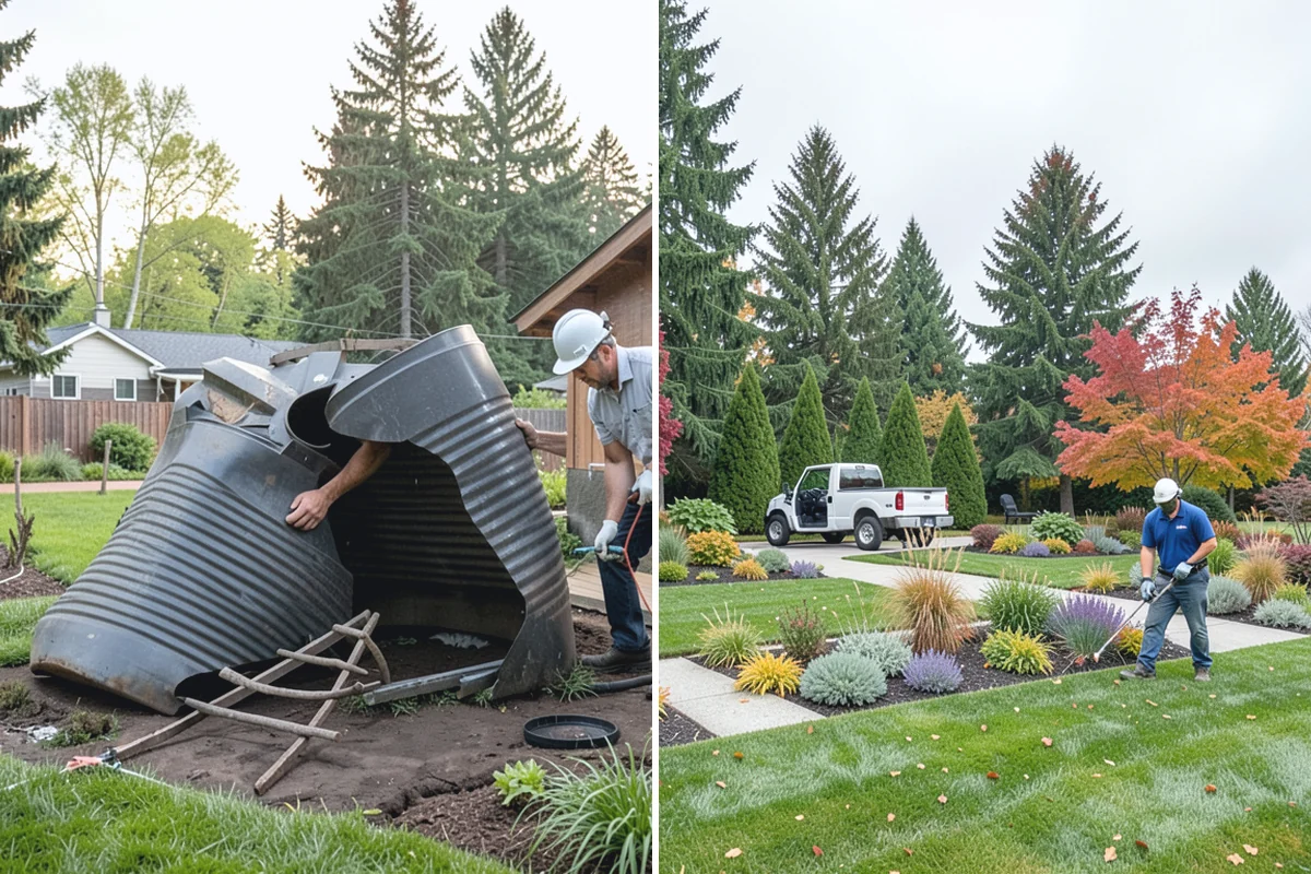 Garden Bed Installation in Woodinville, King County, WA - Lay out and mark the bed lines