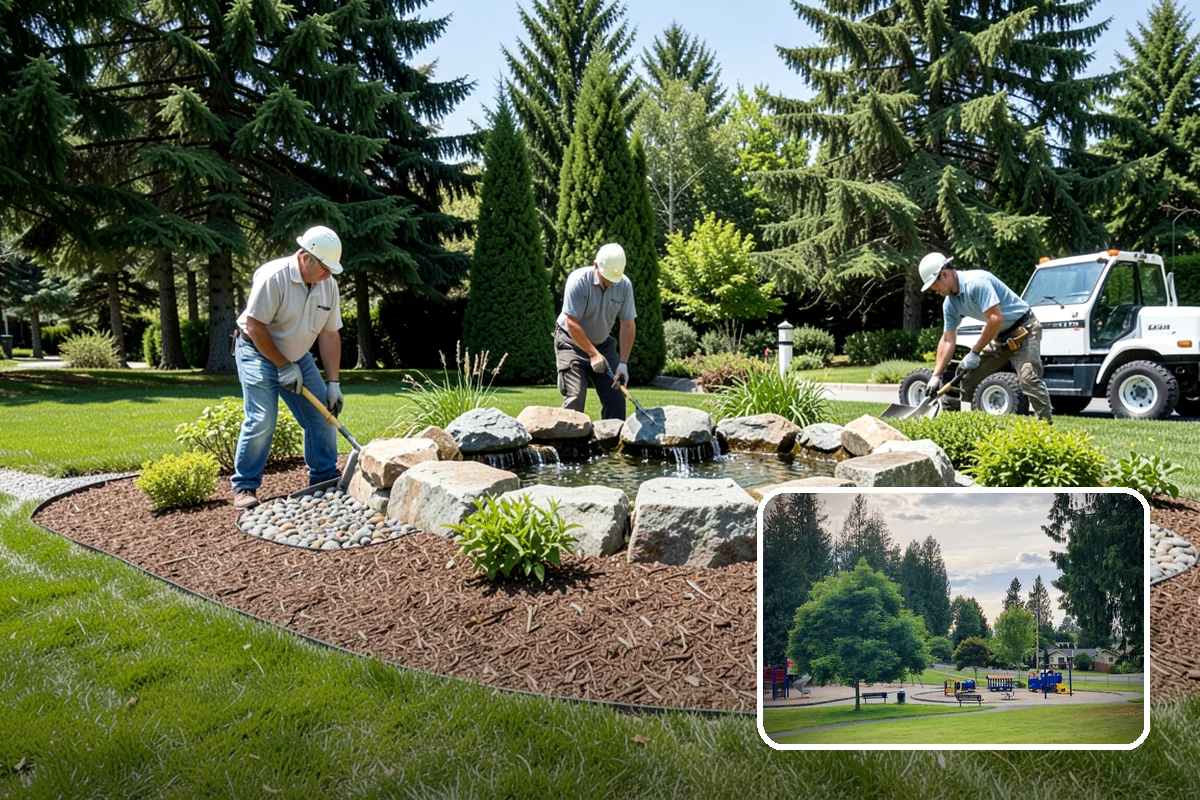 Garden Bed Renovation in Bonney Lake, Pierce County, WA - Corrects drainage problems caused by compacted clay and steady rainfall