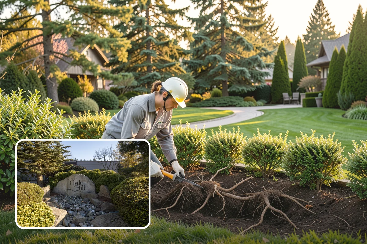 Garden Bed Renovation in Clyde Hill, King County, WA - Corrects drainage problems caused by compacted clay and steady rainfall