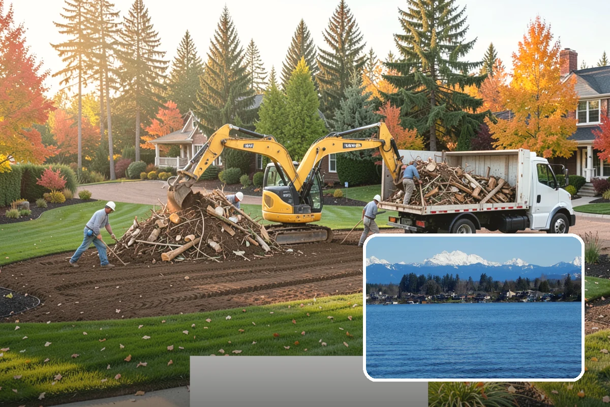 Garden Bed Renovation in Lake Stevens, Snohomish County, WA - Corrects drainage problems caused by compacted clay and steady rainfall