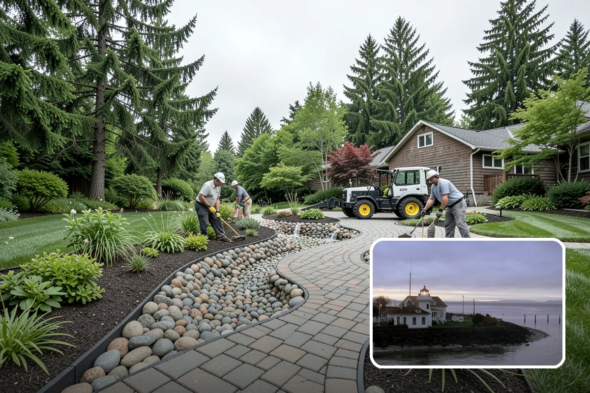 Garden Bed Renovation in Mukilteo, Snohomish County, WA - Corrects drainage problems caused by compacted clay and steady rainfall