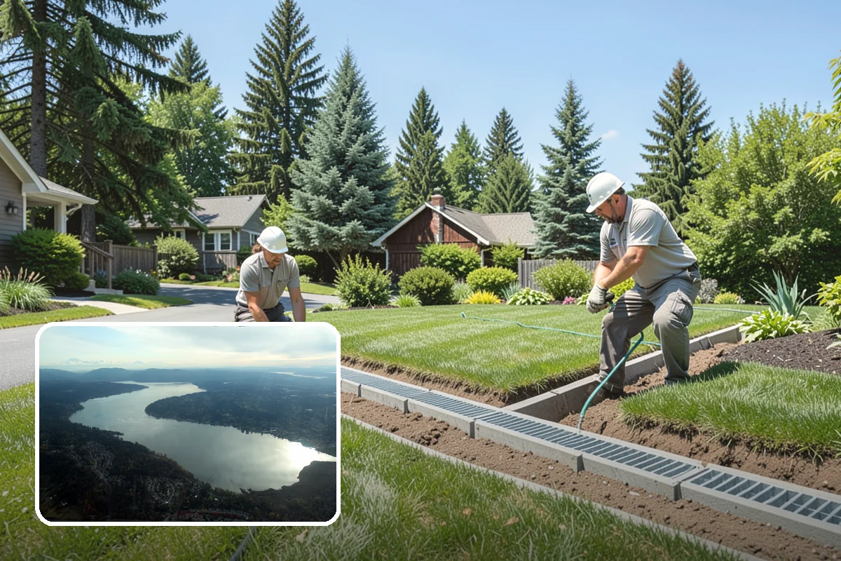 Garden Bed Renovation in Sammamish, King County, WA - Corrects drainage problems caused by compacted clay and steady rainfall