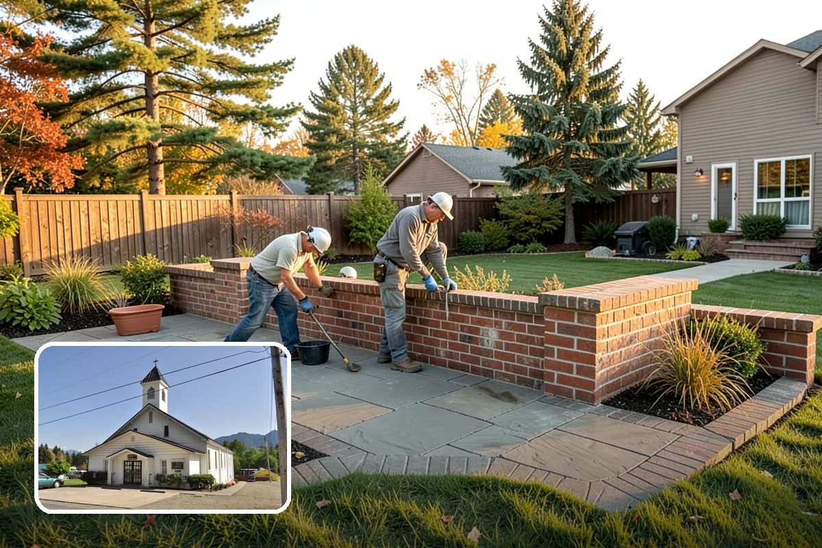 Garden Edging in Concrete, Skagit County, WA - Stops grass and groundcover from invading planting areas