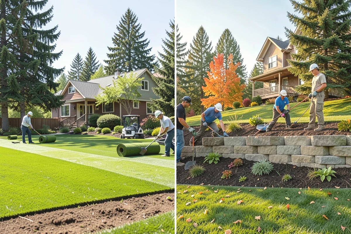Garden Edging in Duvall, King County, WA - Mark bed lines and confirm edging material with you