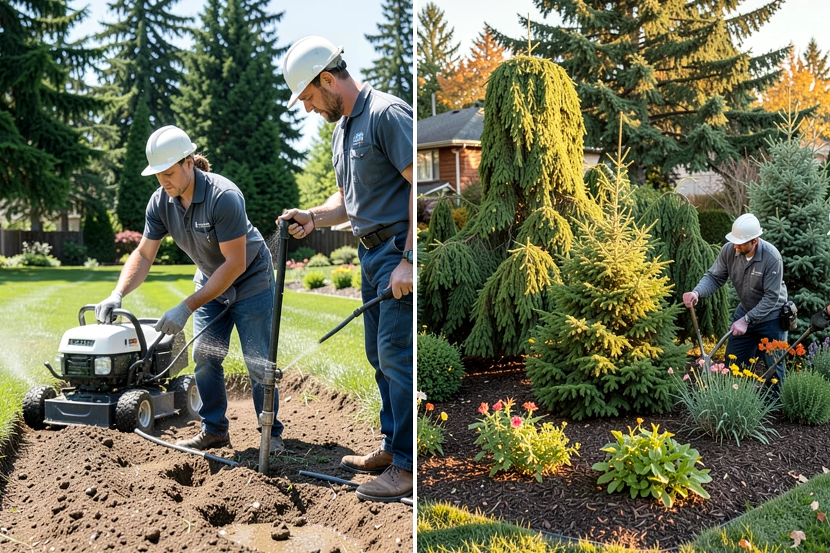 Garden Edging in Fircrest, Pierce County, WA - Mark bed lines and confirm edging material with you