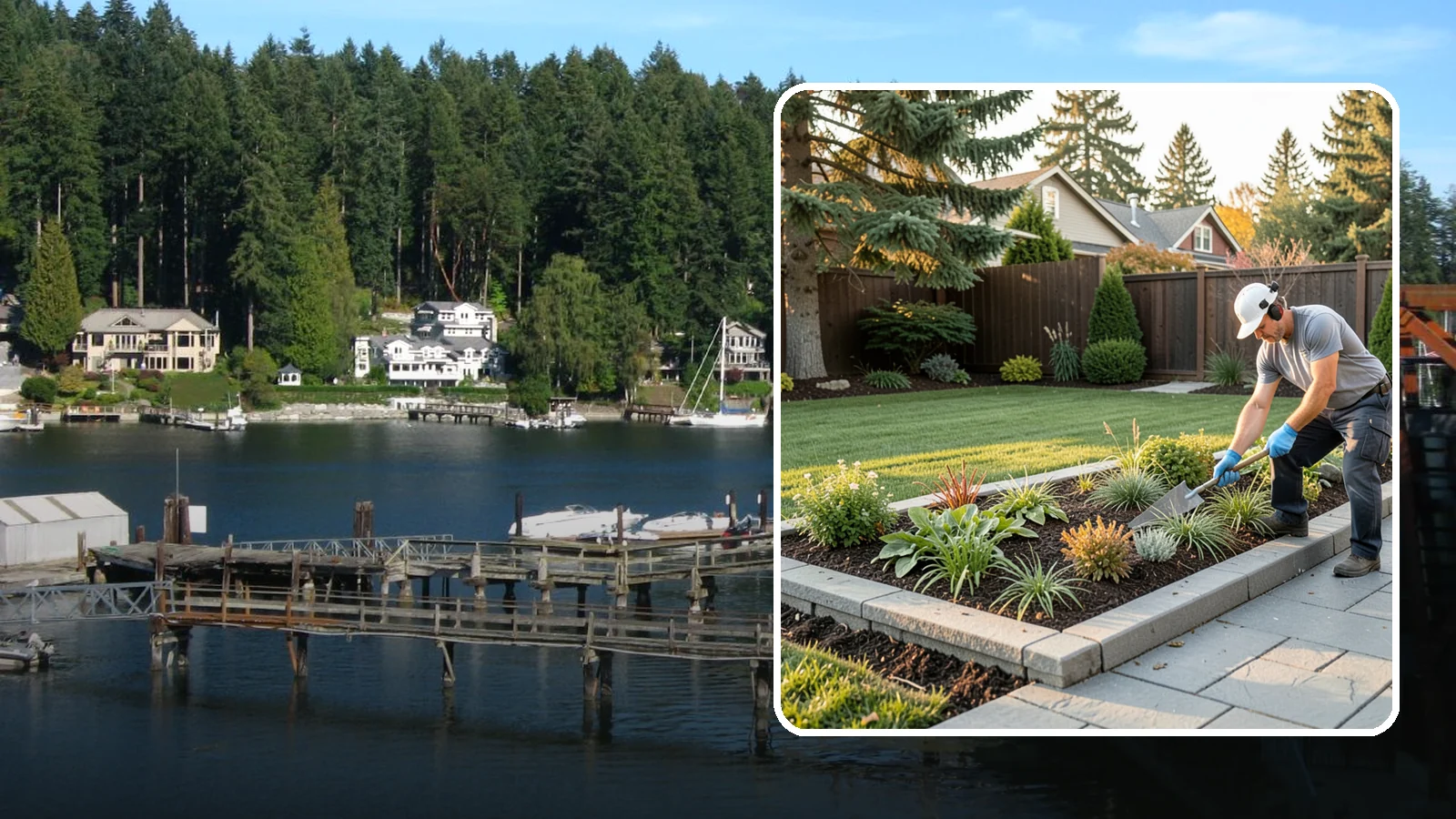 Garden Edging in Gig Harbor, Pierce County, WA - We install crisp, durable edging that keeps lawn grasses and aggressive groundcovers from creeping into your Pacific Northwest...
