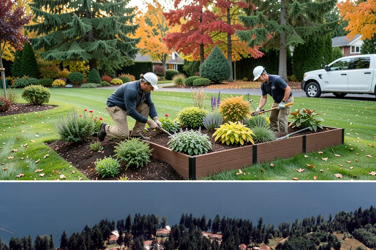 Garden Edging in Lakewood, Pierce County, WA - Ideal in spring or fall when the ground is soft enough to cut cleanly yet firm enough to hold a sharp edge through the rainy...