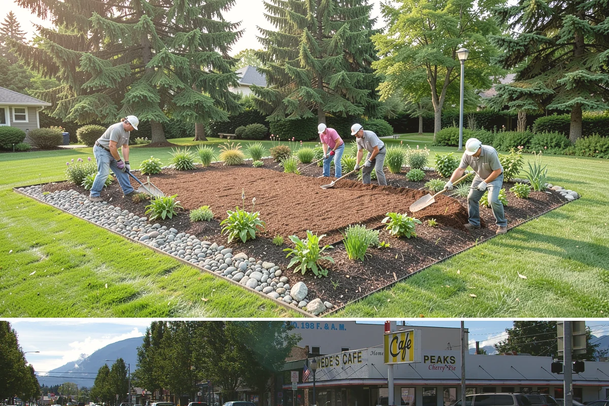 Garden Edging in North Bend, King County, WA - Ideal in spring or fall when the ground is soft enough to cut cleanly yet firm enough to hold a sharp edge through the rainy...
