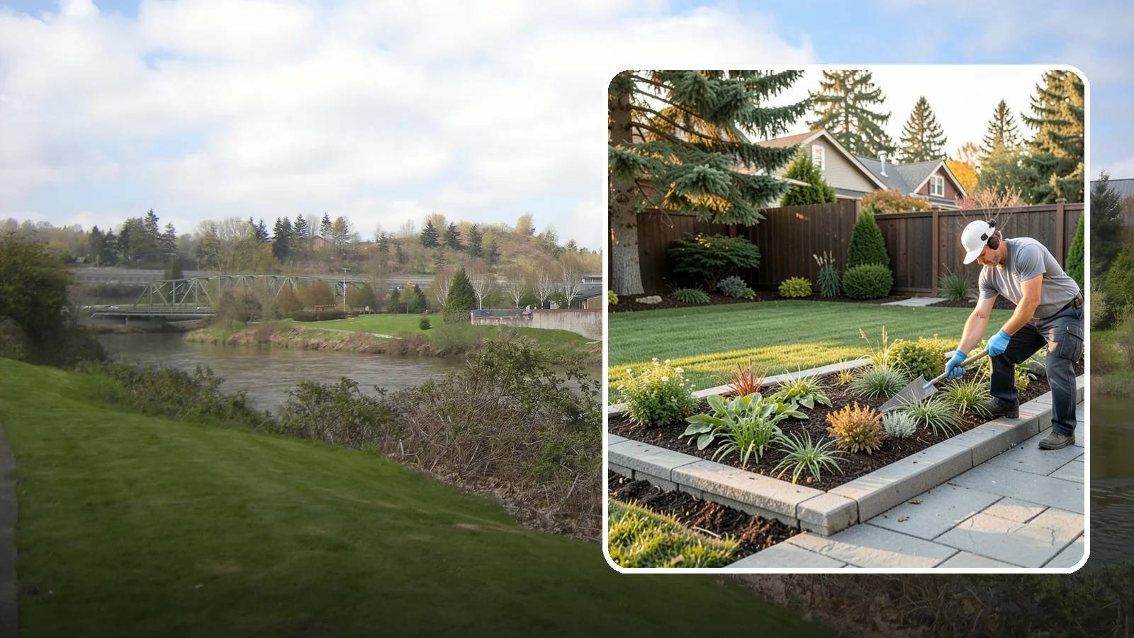 Garden Edging in Tukwila, King County, WA - We install crisp, durable edging that keeps lawn grasses and aggressive groundcovers from creeping into your Pacific Northwest...