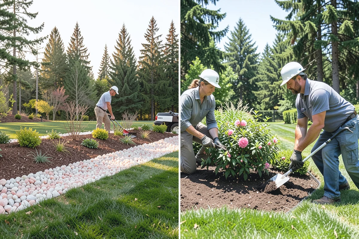 Garden Edging in Wilkeson, Pierce County, WA - Mark bed lines and confirm edging material with you