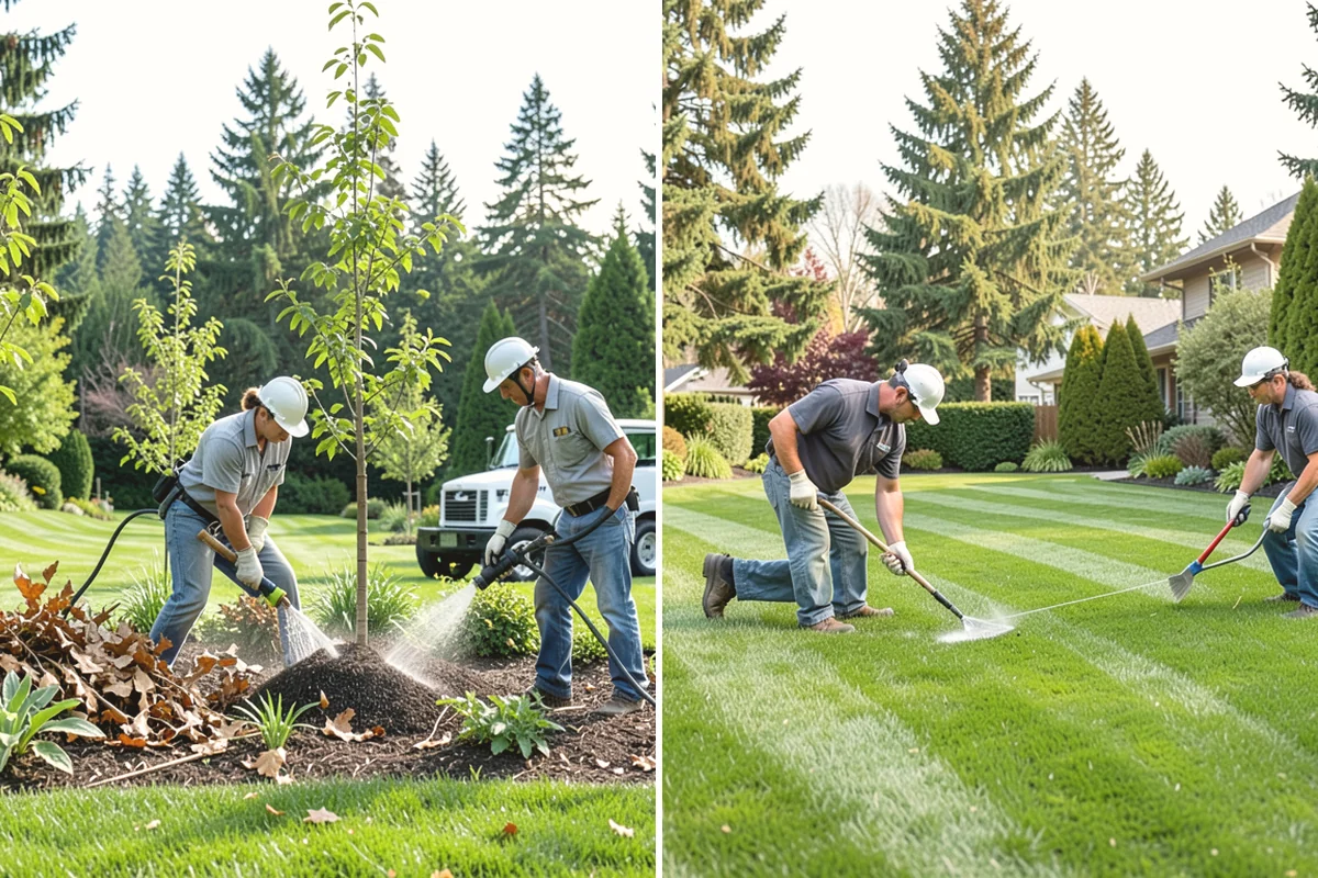 Garden Edging in Yarrow Point, King County, WA - Mark bed lines and confirm edging material with you