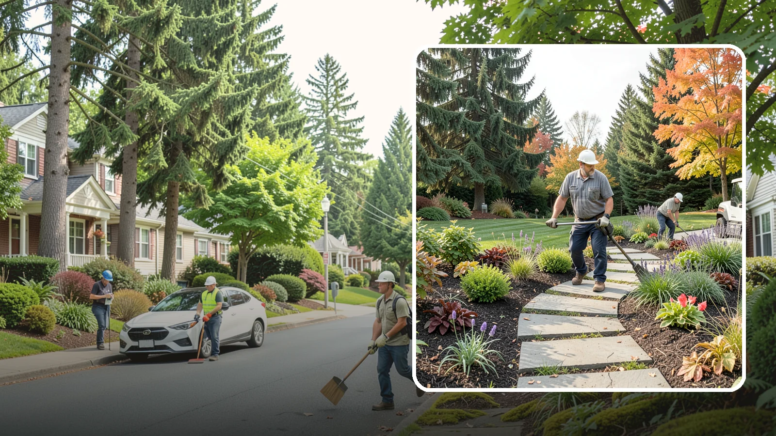 Garden Path Installation in Beaux Arts Village, King County, WA - Charming garden paths in stone, gravel, or stepping stones that invite you through your landscape.