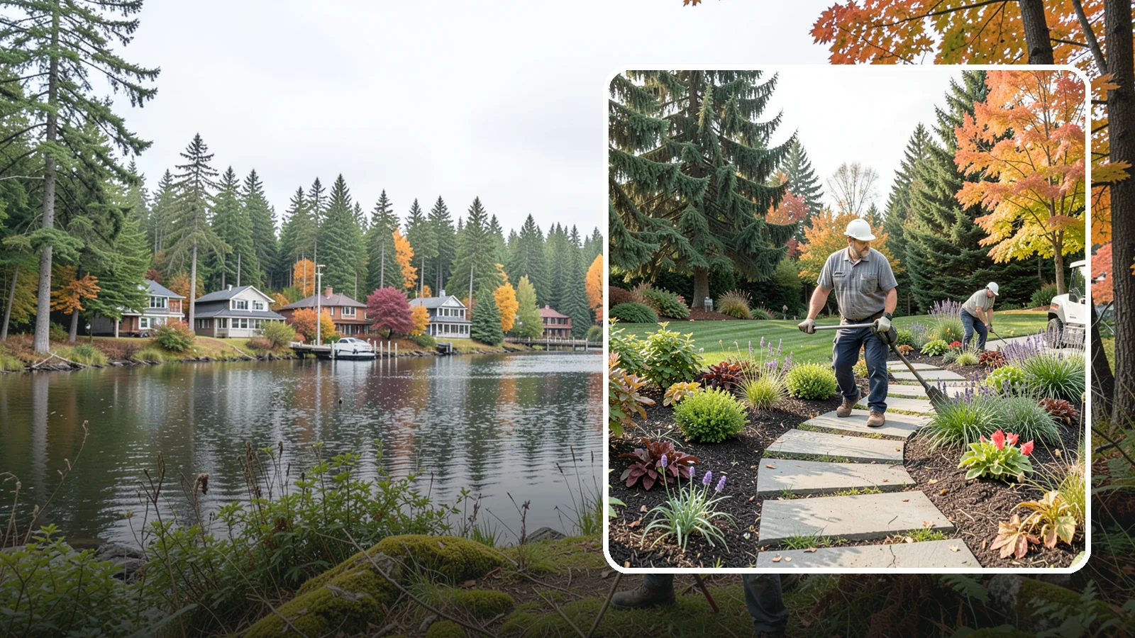 Garden Path Installation in La Conner, Skagit County, WA - Charming garden paths in stone, gravel, or stepping stones that invite you through your landscape.