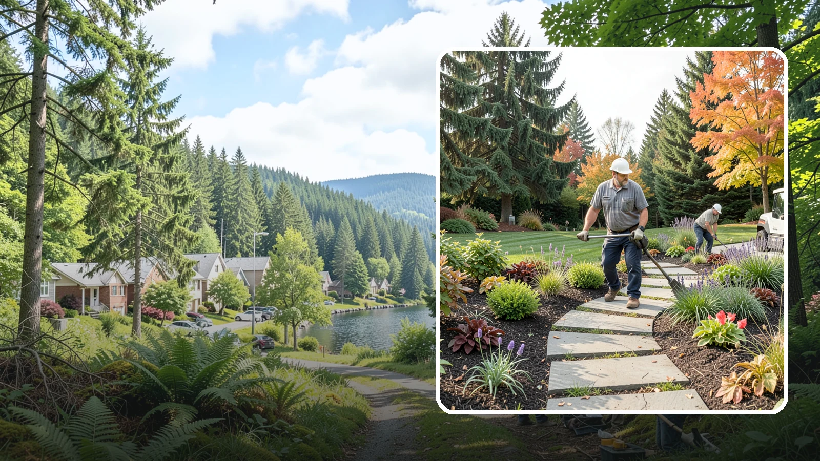 Garden Path Installation in Lake Forest Park, King County, WA - Charming garden paths in stone, gravel, or stepping stones that invite you through your landscape.