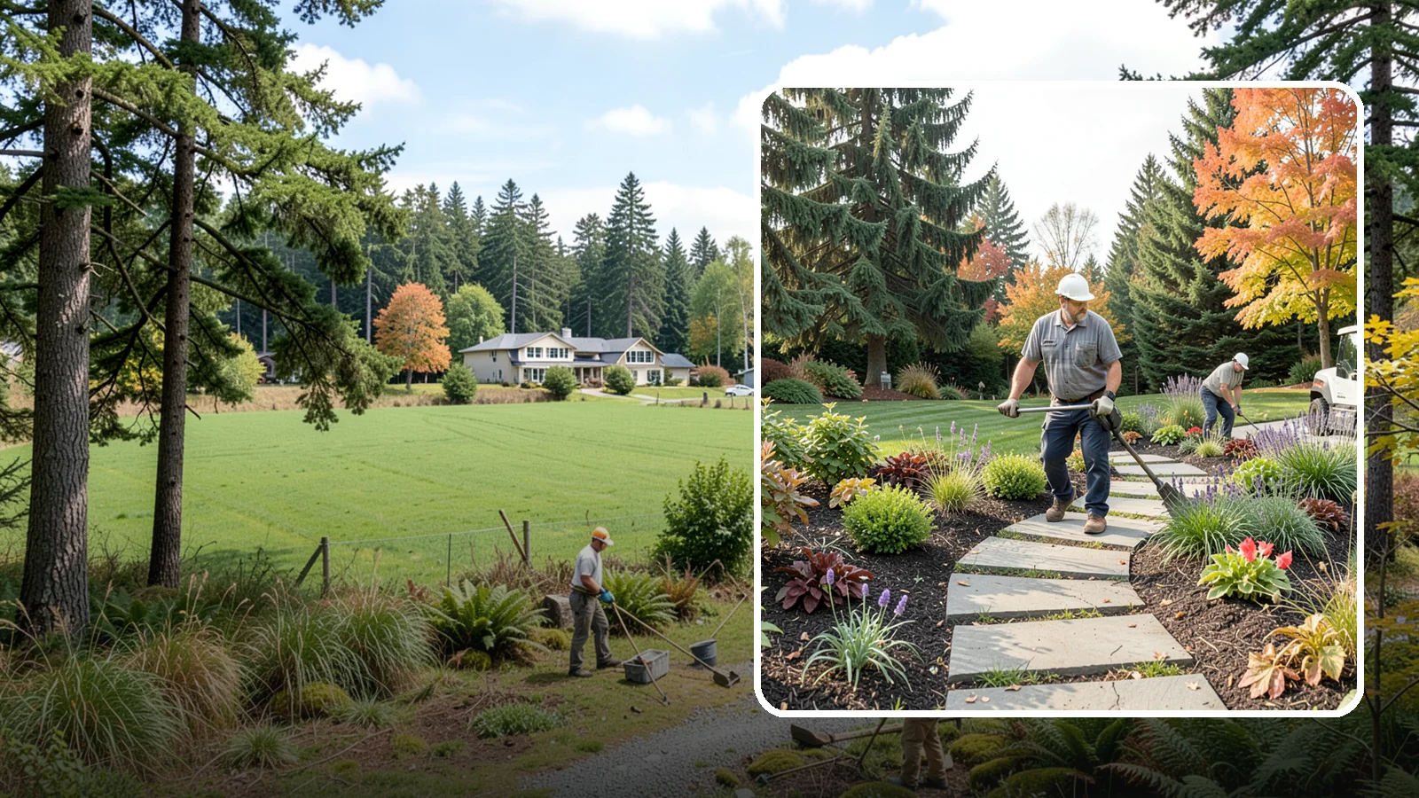 Garden Path Installation in Lyman, Skagit County, WA - Charming garden paths in stone, gravel, or stepping stones that invite you through your landscape.