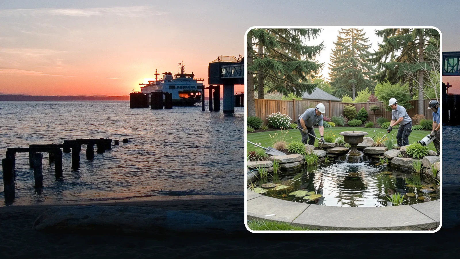 Garden Pond Installation in Edmonds, Snohomish County, WA - Beautiful garden ponds with plants and circulation that create a living, tranquil ecosystem in your yard.