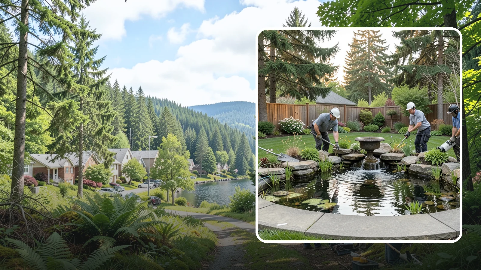 Garden Pond Installation in Lake Forest Park, King County, WA - Beautiful garden ponds with plants and circulation that create a living, tranquil ecosystem in your yard.