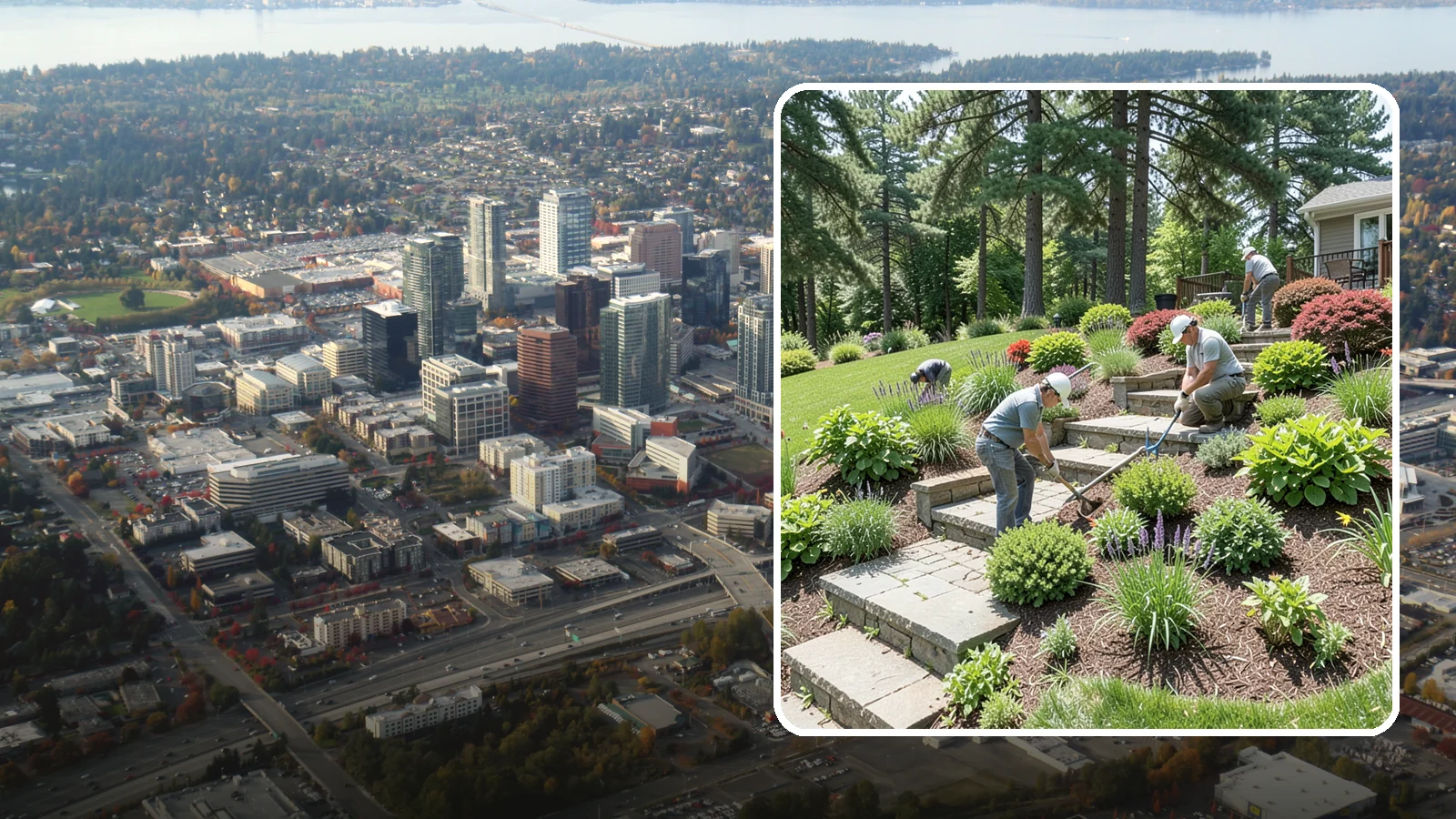 Garden Stairs in Bellevue, King County, WA - Custom garden stairs in stone, timber, or pavers that make sloped landscapes safe and accessible.