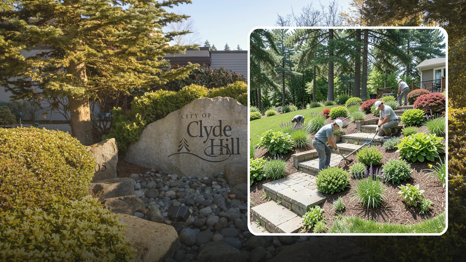 Garden Stairs in Clyde Hill, King County, WA - Custom garden stairs in stone, timber, or pavers that make sloped landscapes safe and accessible.