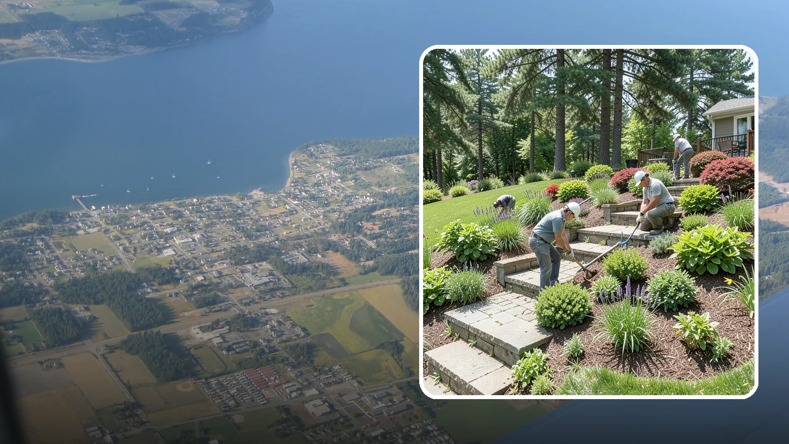 Garden Stairs in Coupeville, Island County, WA - Custom garden stairs in stone, timber, or pavers that make sloped landscapes safe and accessible.