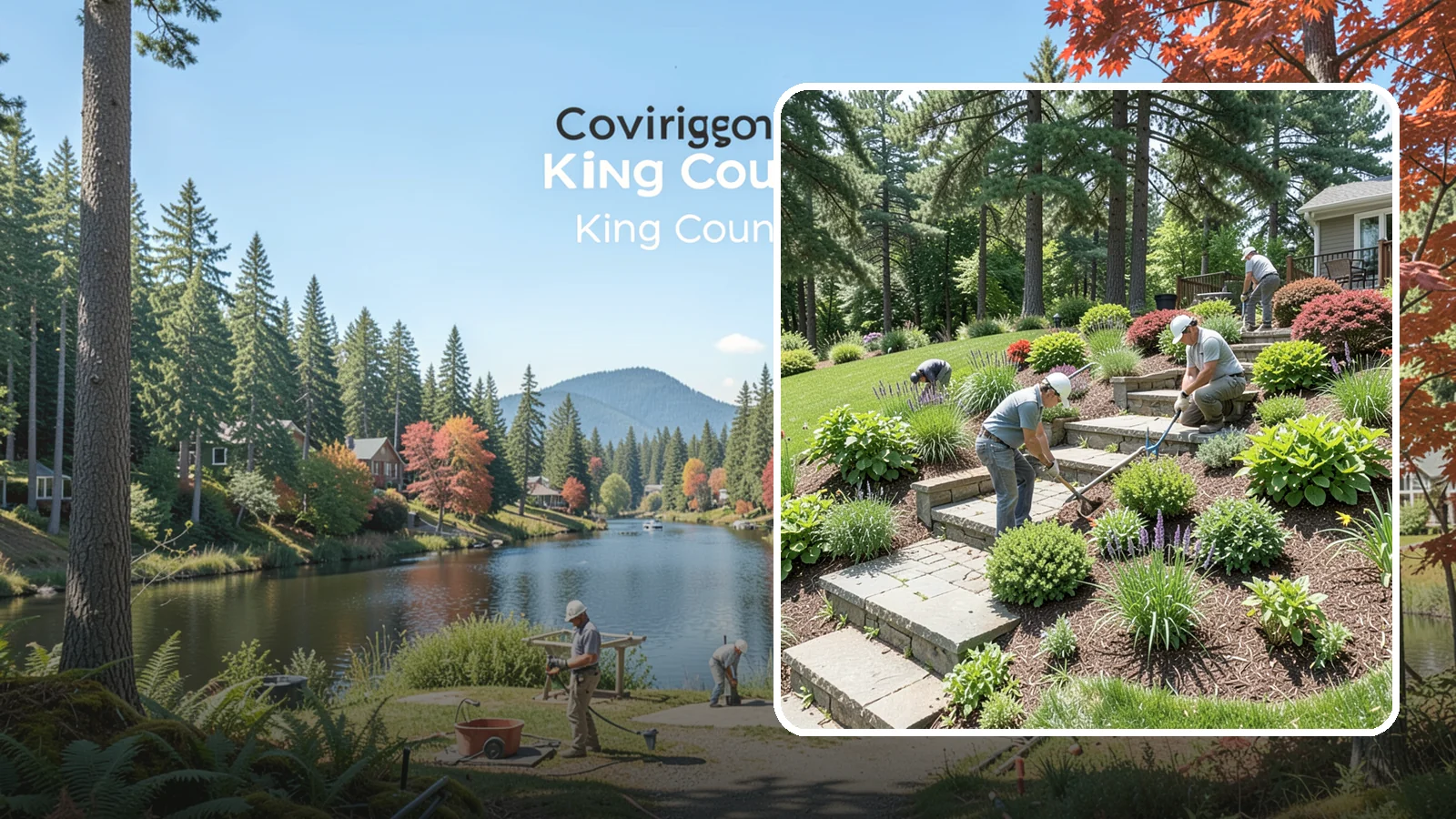 Garden Stairs in Covington, King County, WA - Custom garden stairs in stone, timber, or pavers that make sloped landscapes safe and accessible.